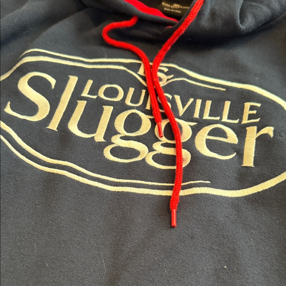 Colosseum Louisville Slugger Navy with white Embroidered Logo Hoodie XXL NWOT - Picture 4 of 5